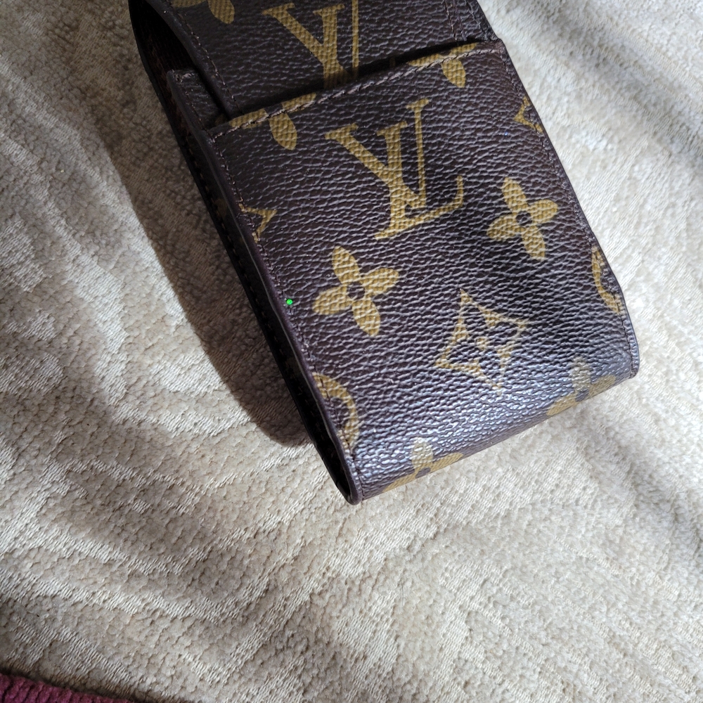 Vintage Louis Vuitton  Mini Cell Phone Case with Signature Gold Accents